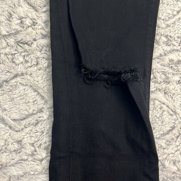 Hudson Nico Mid-Rise Super Skinny Black Distressed Denim Size 26 - Picture 3 of 12